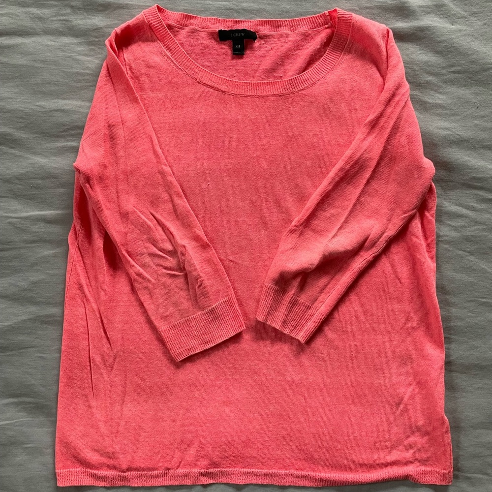 J Crew Neon Linen Sweater